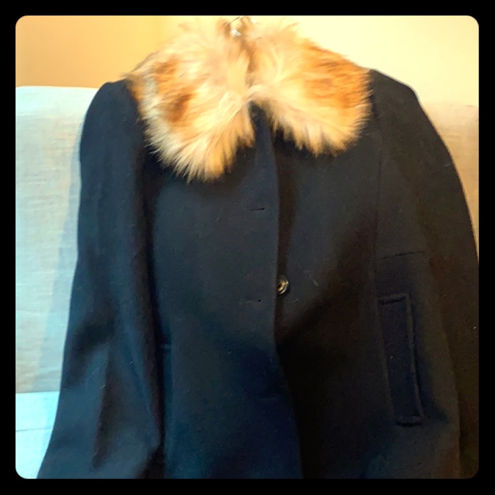 Kate Spade Wool Fur Collar Coat